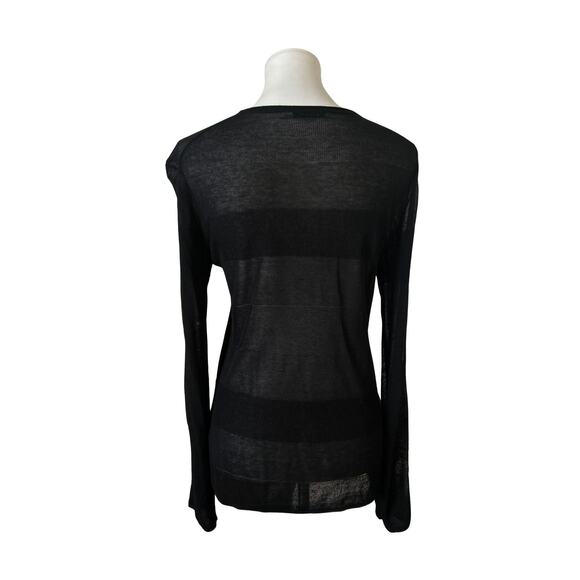 Alexander Wang T Sheer Black Knit Top – Relaxed Fit Long Sleeve, XS - Picture 4 of 7